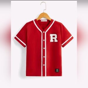 Boys Letter Graphic Contrast Tape Shirt